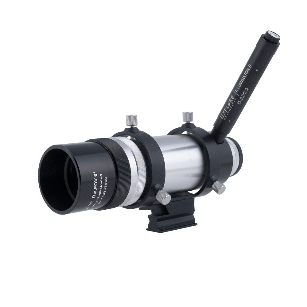 Explore Scientific 8x50 Illuminated Finder Scope with Bracket and Illuminator II full image right side image