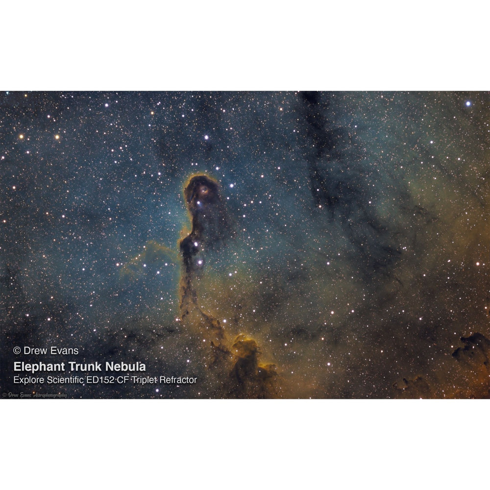 Elephant Trunk Nebula Astrophotography taken by Drew Evans with the Explore Scientific ED152 Air-Spaced Triplet APO Refractor Telescope in Carbon Fiber