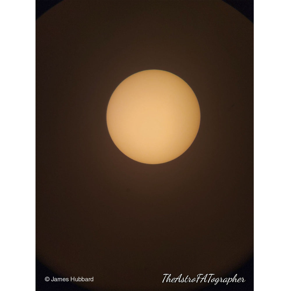 Sun photographed by James Hubbard with Sun Catcher Variable Large Aperture Solar Filter