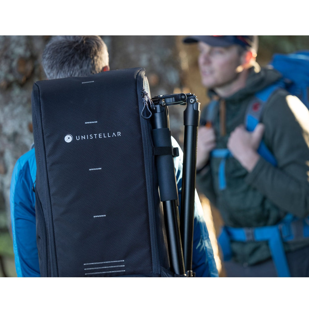 Two people with the Unistellar Backpack for eQuinox or eVscope 2 - tripod and backpack