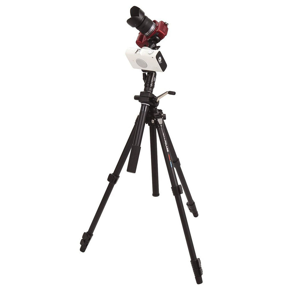 Vixen POLARIE Star Tracker Camera Mount for Astrophotography mounted on a tripod with camera
